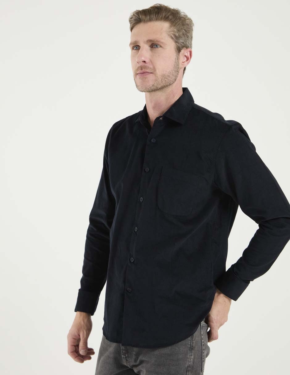 Camisa casual de pana manga larga para hombre Camisa casual de pana manga larga para hombre