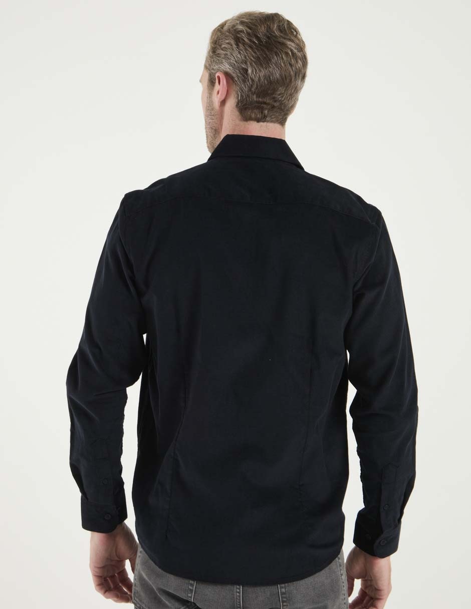 Camisa casual de pana manga larga para hombre 2