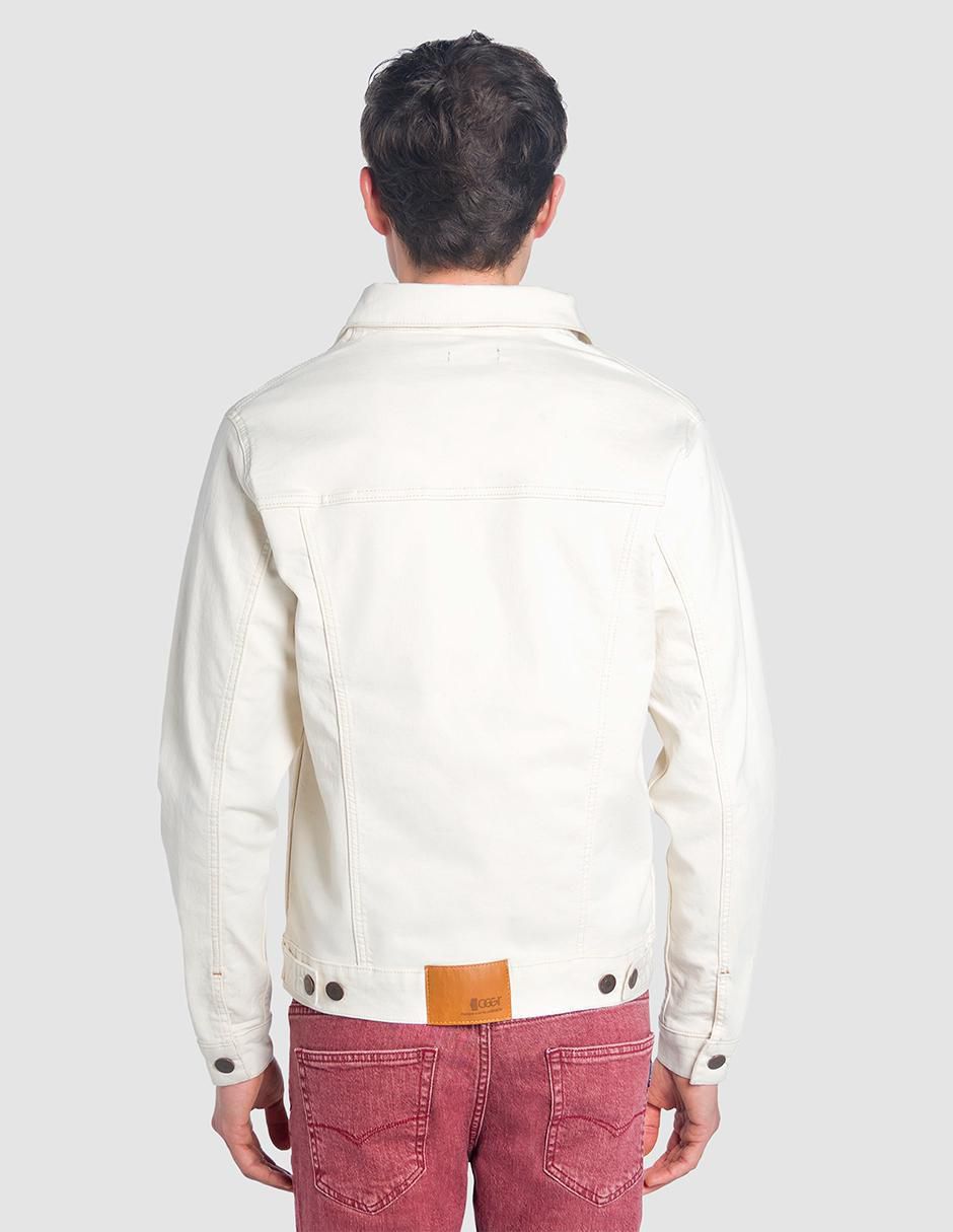 Chamarra denim de algodón con bolsillos para hombre 3