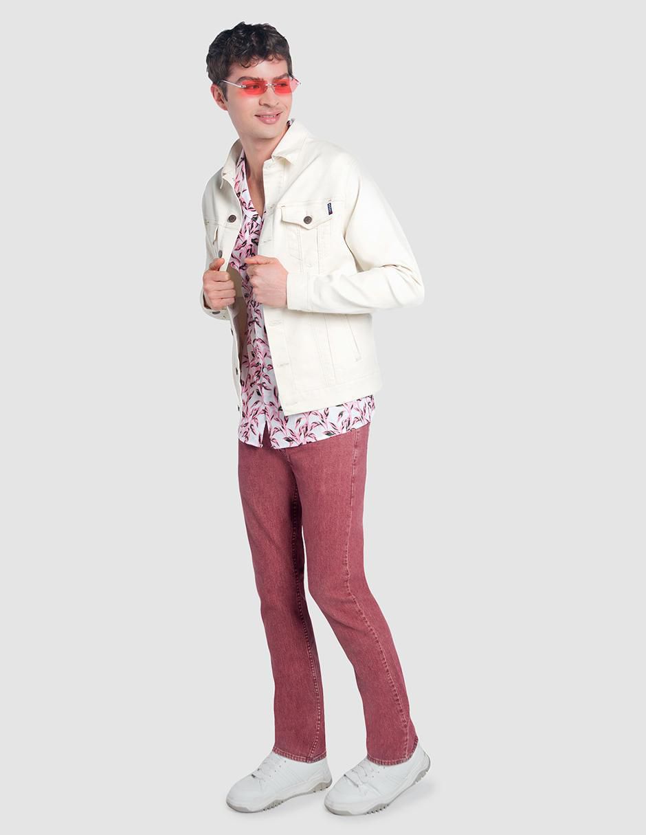 Chamarra denim de algodón con bolsillos para hombre 6
