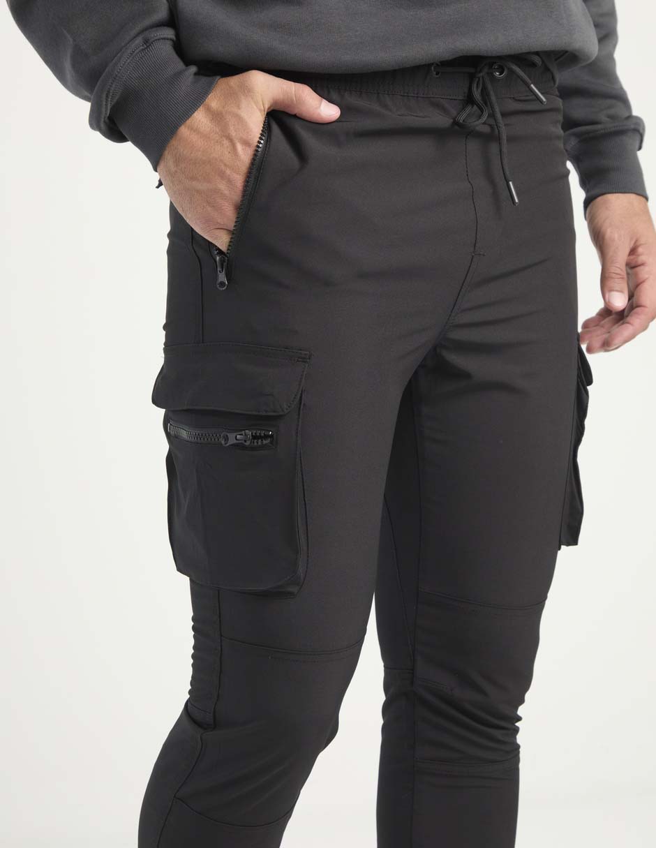 Pantalón cargo skinny de algodón para hombre 4