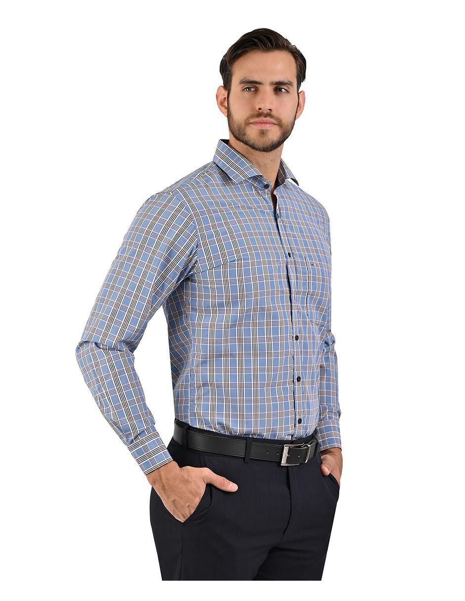 "camisa/sobrecamisa" casual michel blanc "de" (si aplica) poliéster y algodón "manga" larga "para hombre"