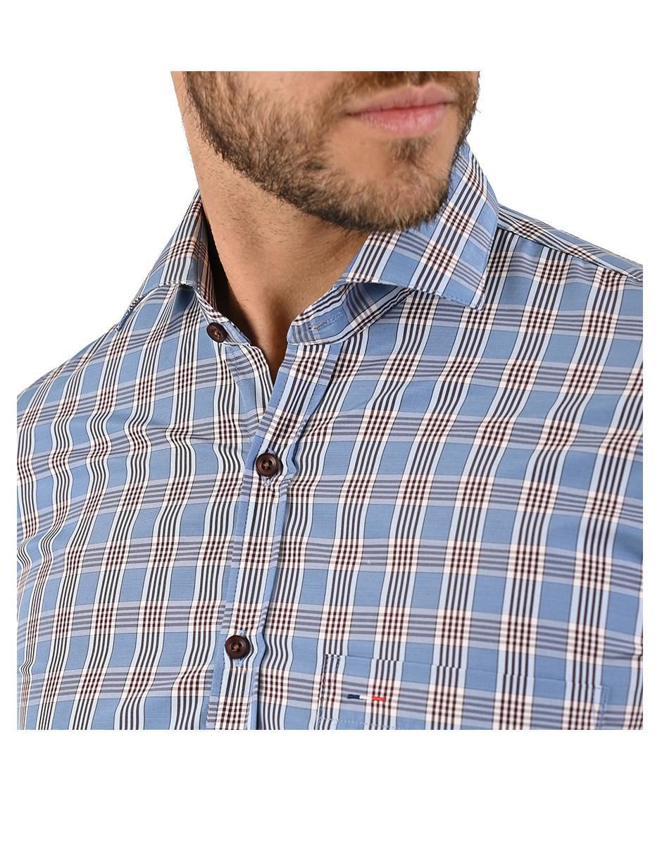 "camisa/sobrecamisa" casual michel blanc "de" (si aplica) poliéster y algodón "manga" larga "para hombre"