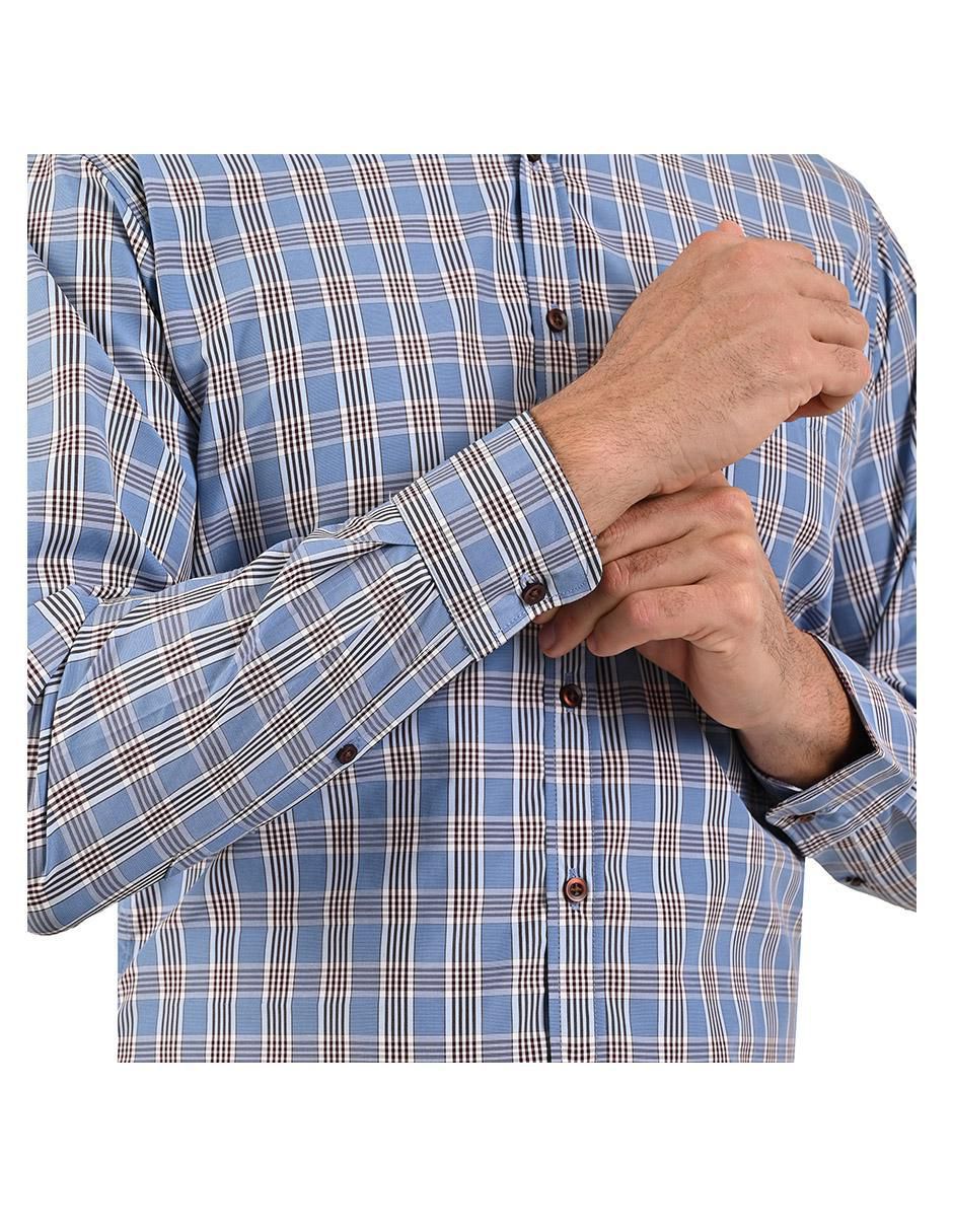 "camisa/sobrecamisa" casual michel blanc "de" (si aplica) poliéster y algodón "manga" larga "para hombre"
