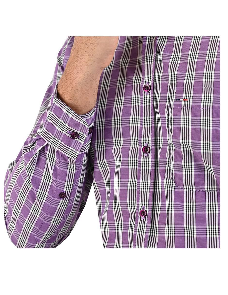 Camisa casual manga larga para hombre 6
