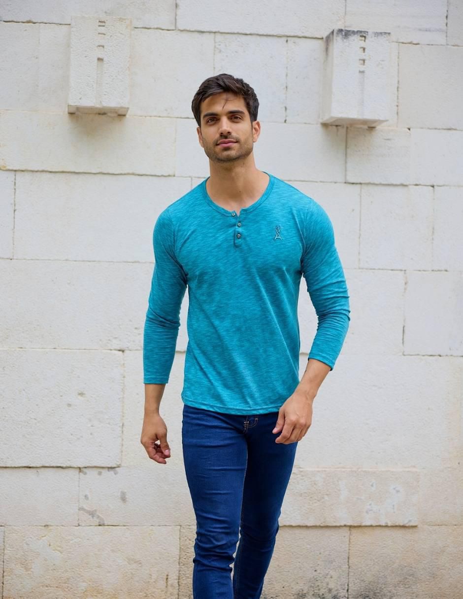 Playera Alfani Urban cuello henley para hombre