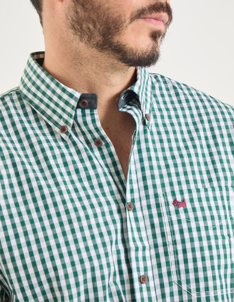 Camisa casual de algodón manga larga para hombre 4