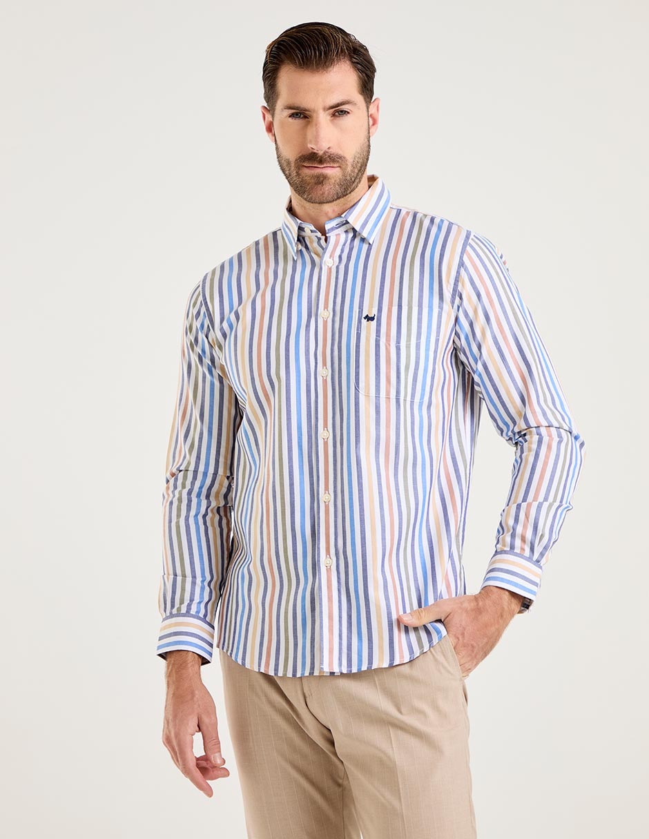 Camisa casual de algodón manga larga para hombre Camisa casual de algodón manga larga para hombre