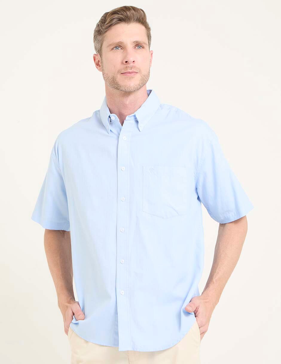 Camisa casual de algodón manga corta para hombre