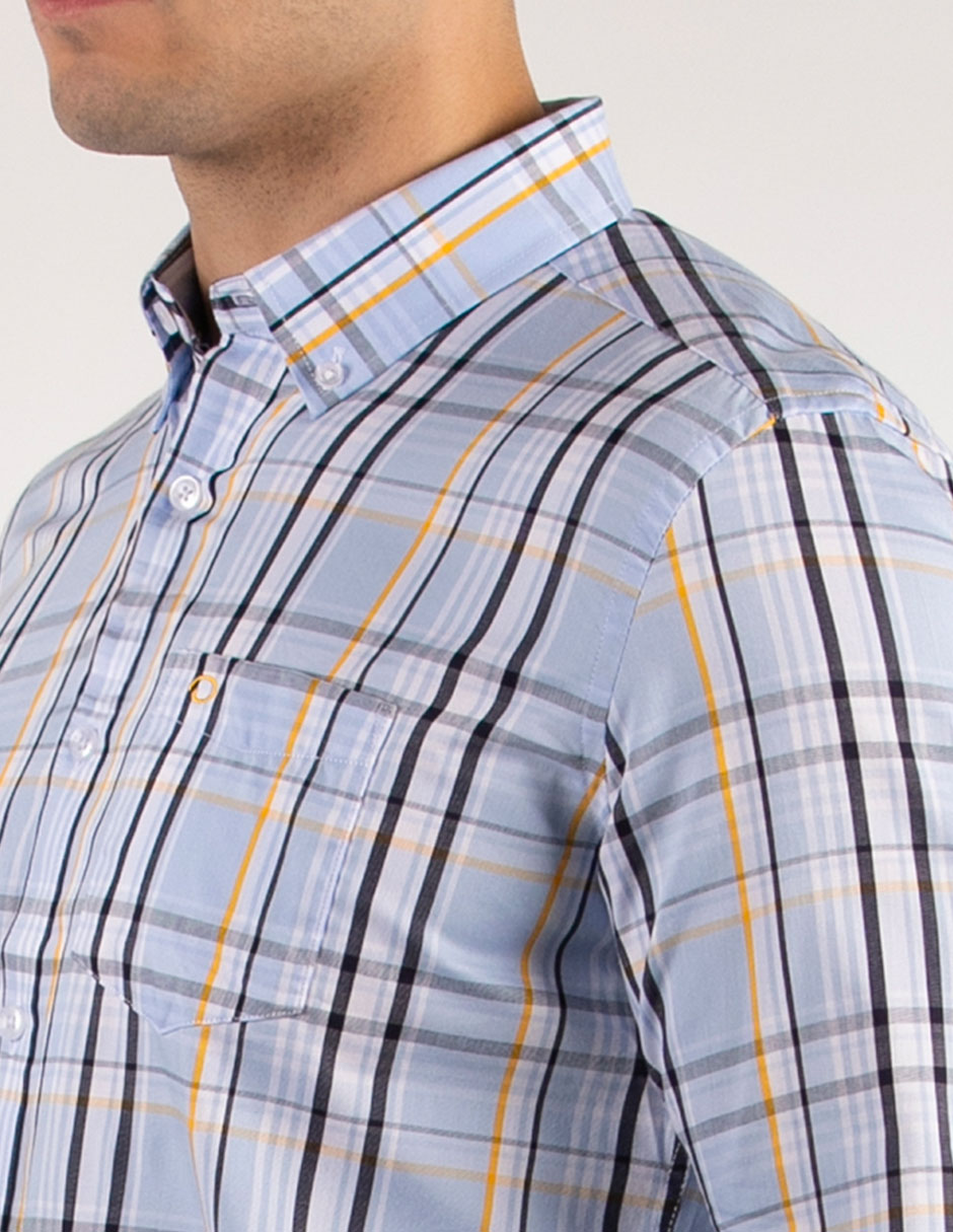Camisa casual de algodón manga larga para hombre 4