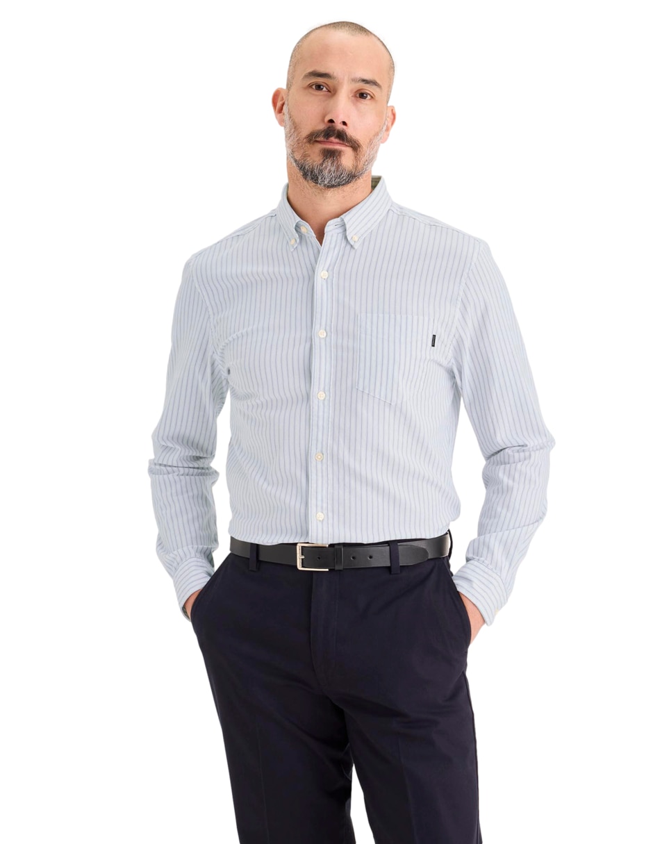 Camisa casual de algodón manga larga para hombre 1