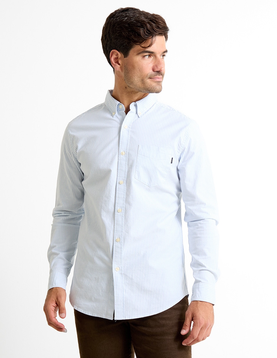 Camisa casual de algodón manga larga para hombre 1