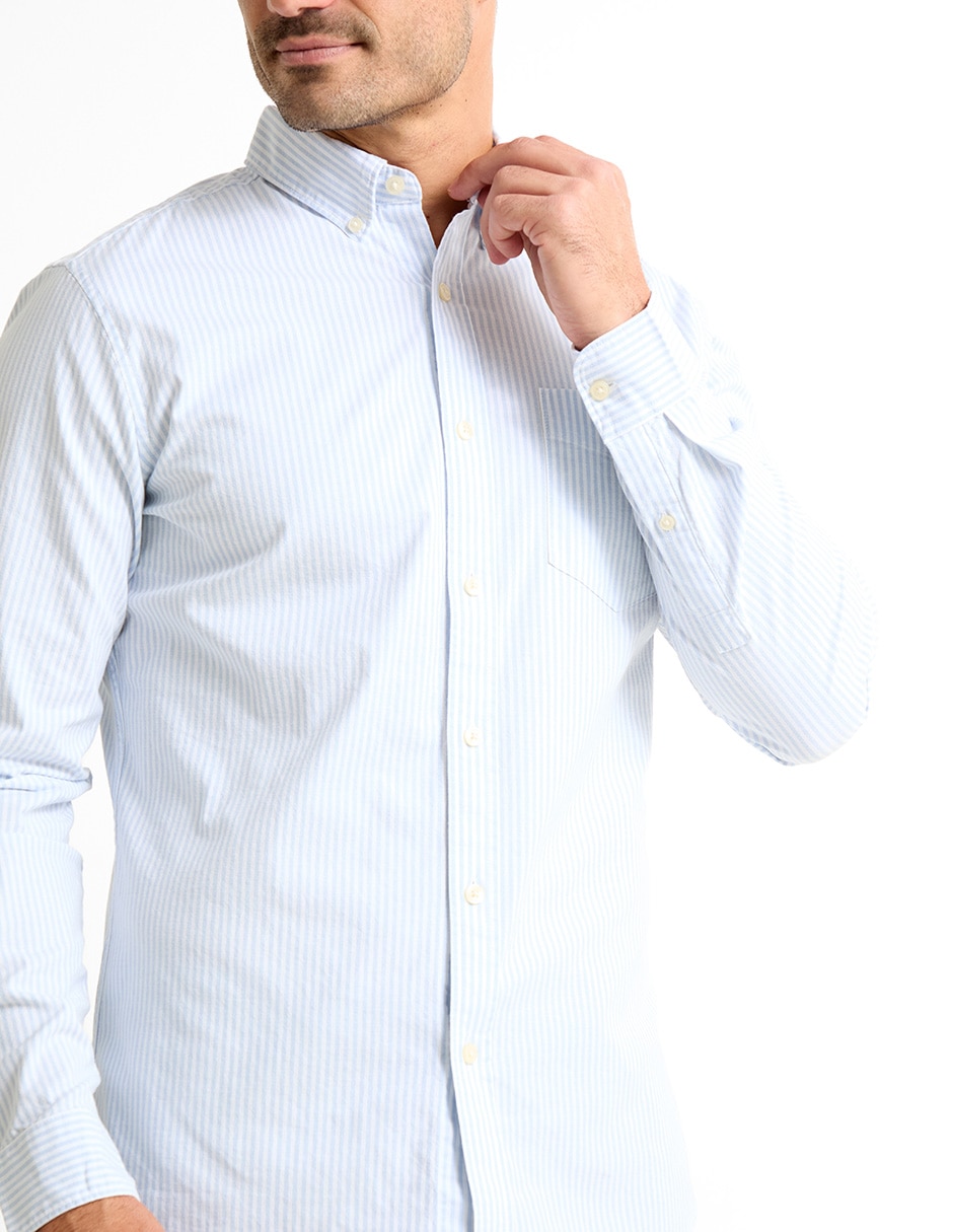 Camisa casual de algodón manga larga para hombre 4
