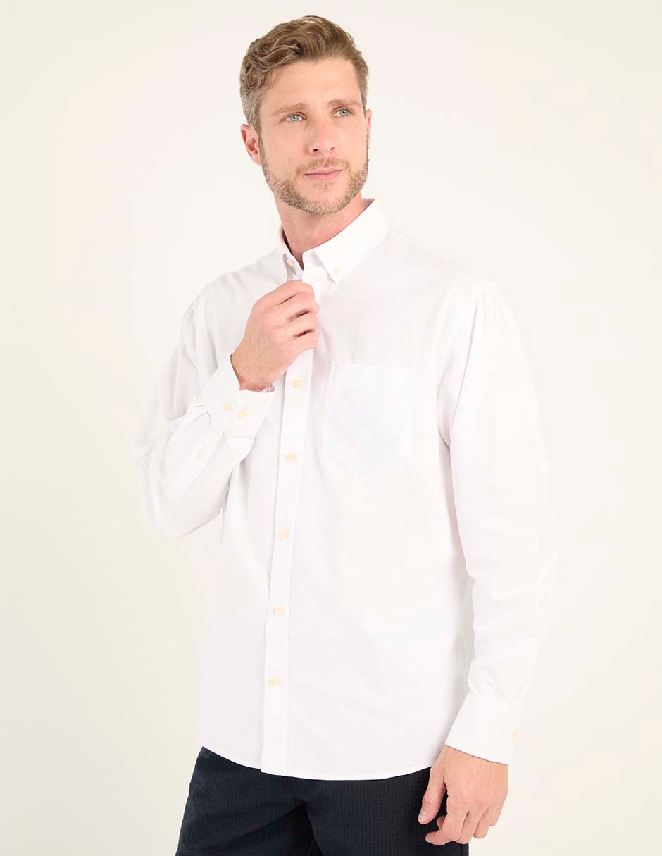 Camisa casual Izod de algodón manga larga para hombre Camisa casual Izod de algodón manga larga para hombre
