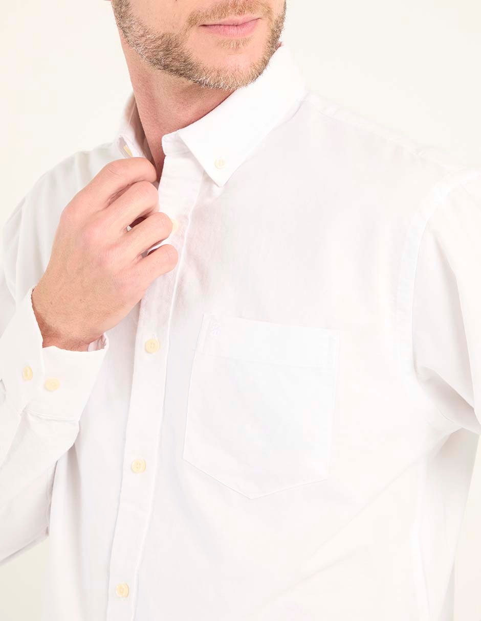 Camisa casual Izod de algodón manga larga para hombre 4