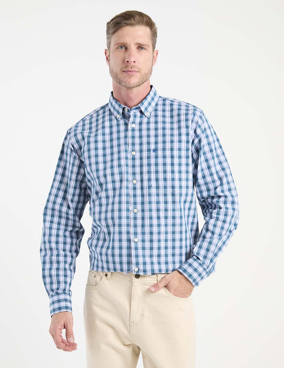 Camisa casual de algodón manga larga para hombre Camisa casual de algodón manga larga para hombre
