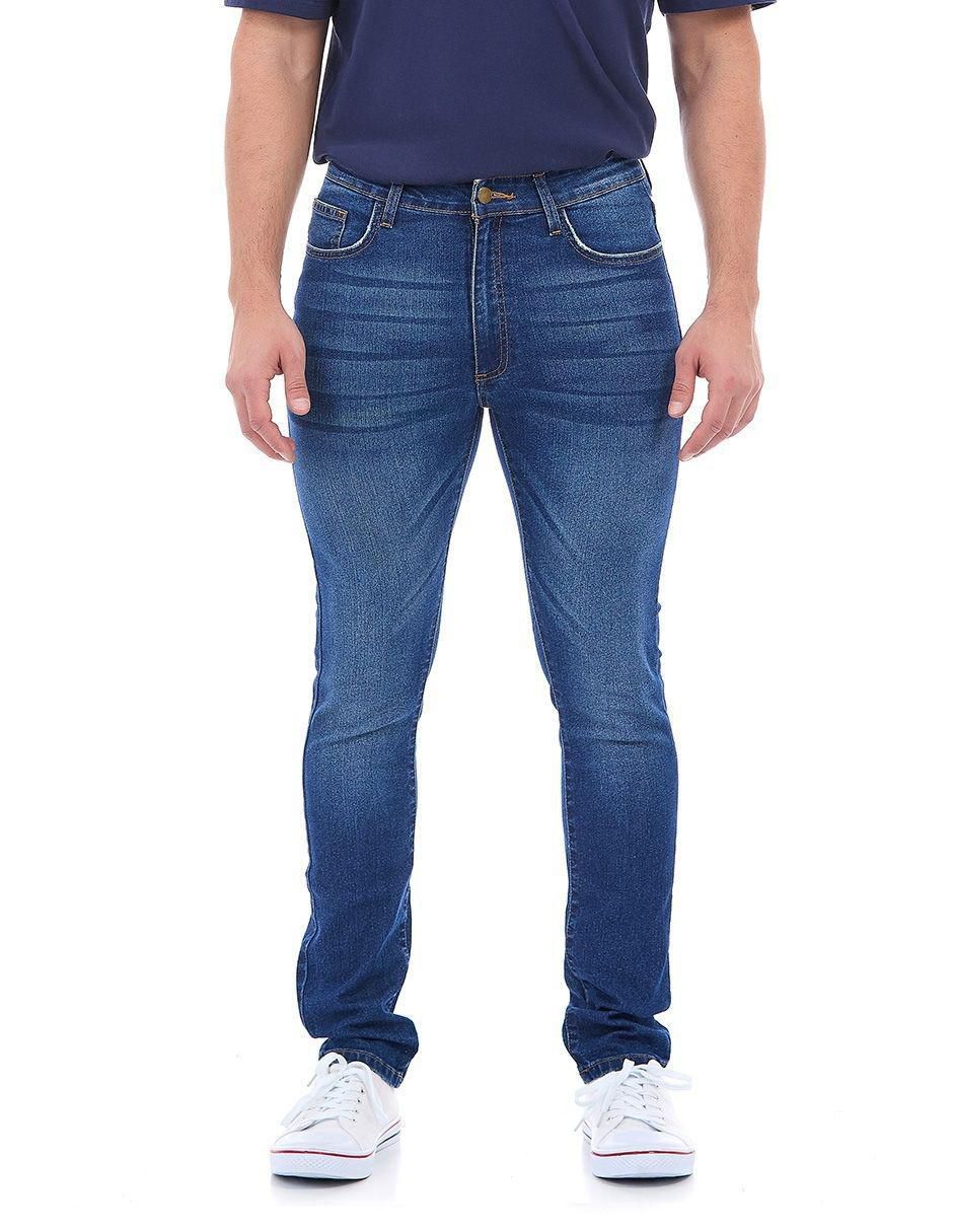 Jeans straight lavado stone wash para hombre