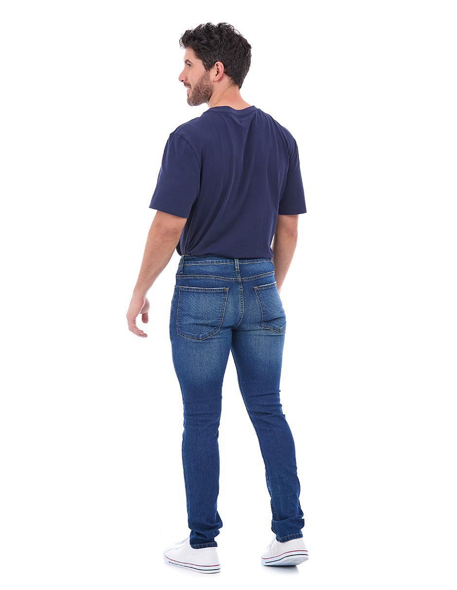 Jeans straight lavado stone wash para hombre 2