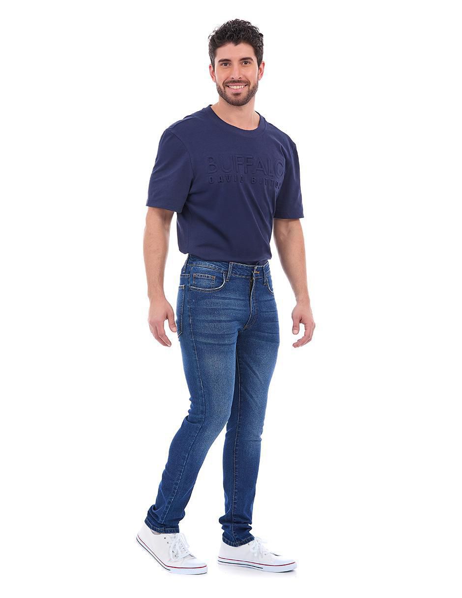 Jeans straight lavado stone wash para hombre 3