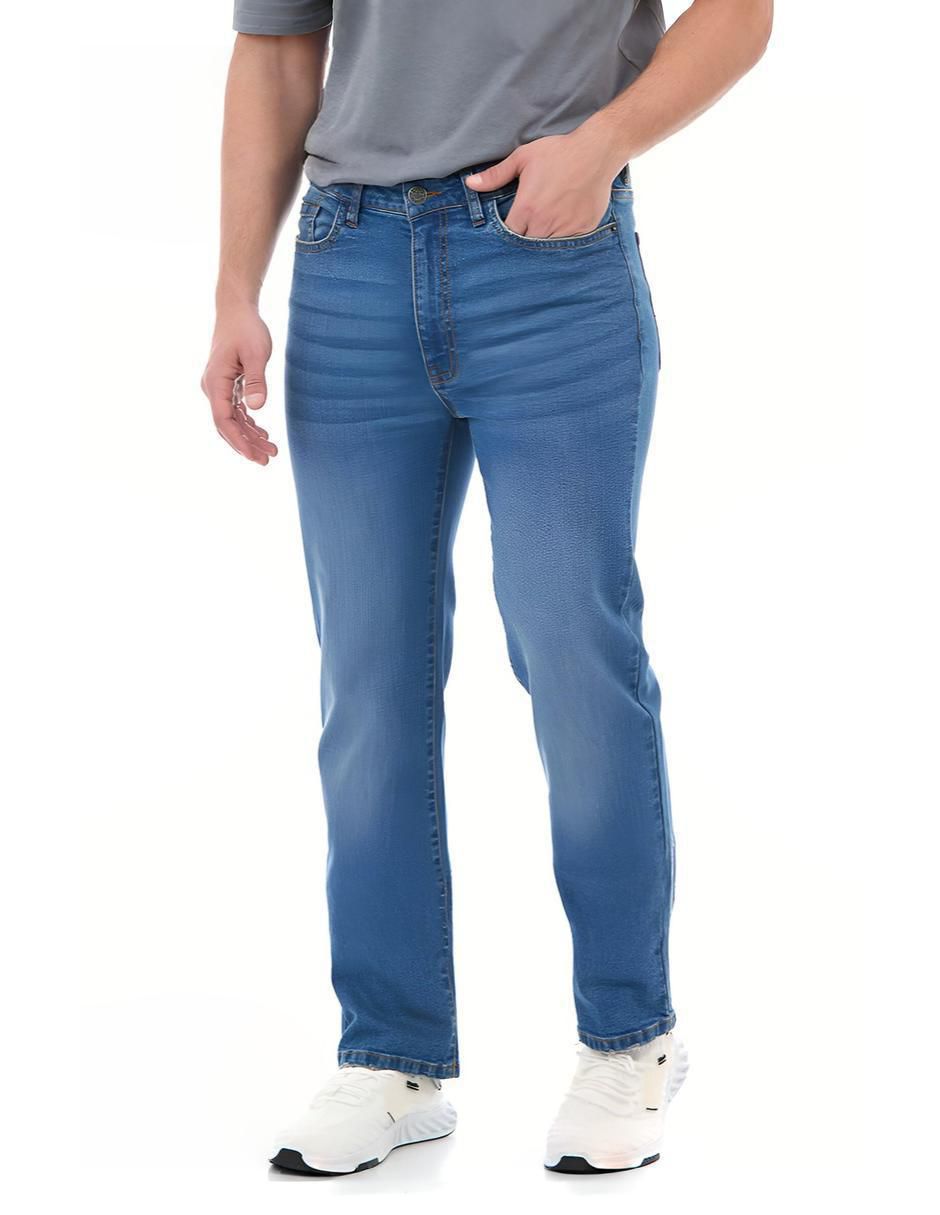 Jeans straight lavado stone wash para hombre 2