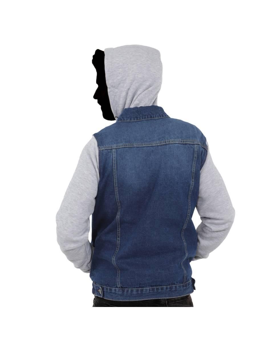 "chamarra" casual pallpall no "de" mezclilla capucha desmontable "para hombre"
