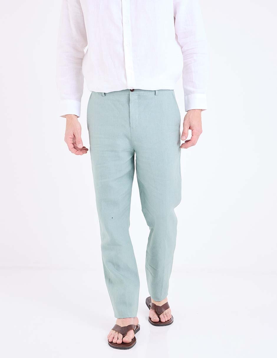 Pantalón chino slim de lino para hombre 1