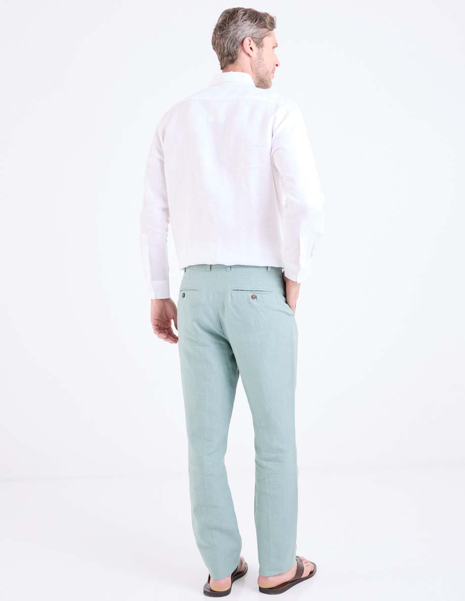 Pantalón chino slim de lino para hombre 2