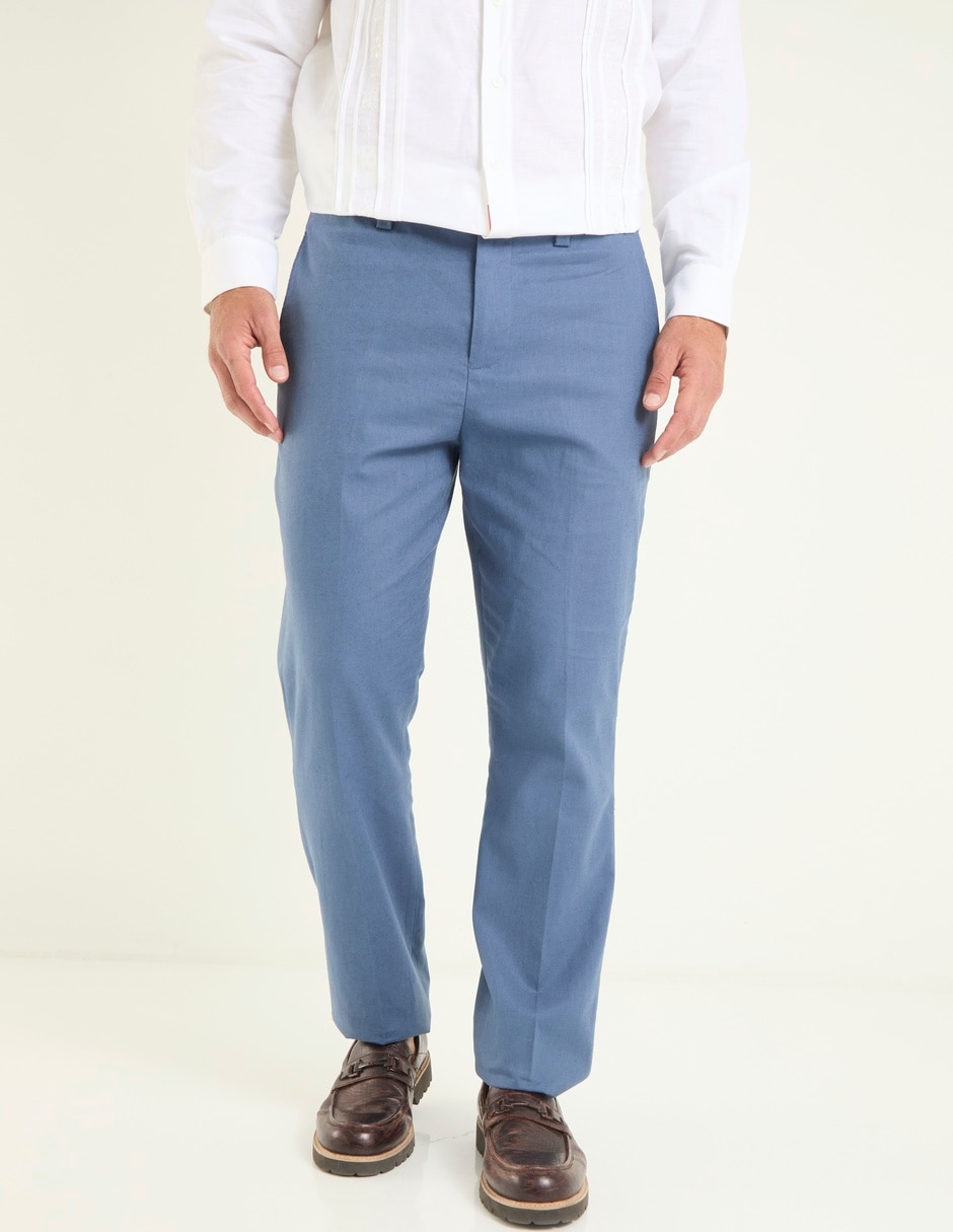 Pantalón de vestir chino slim de algodón para hombre