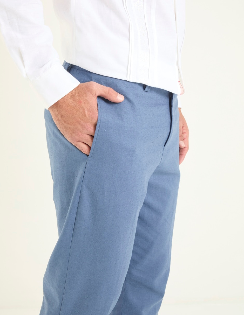 Pantalón de vestir chino slim de algodón para hombre 4
