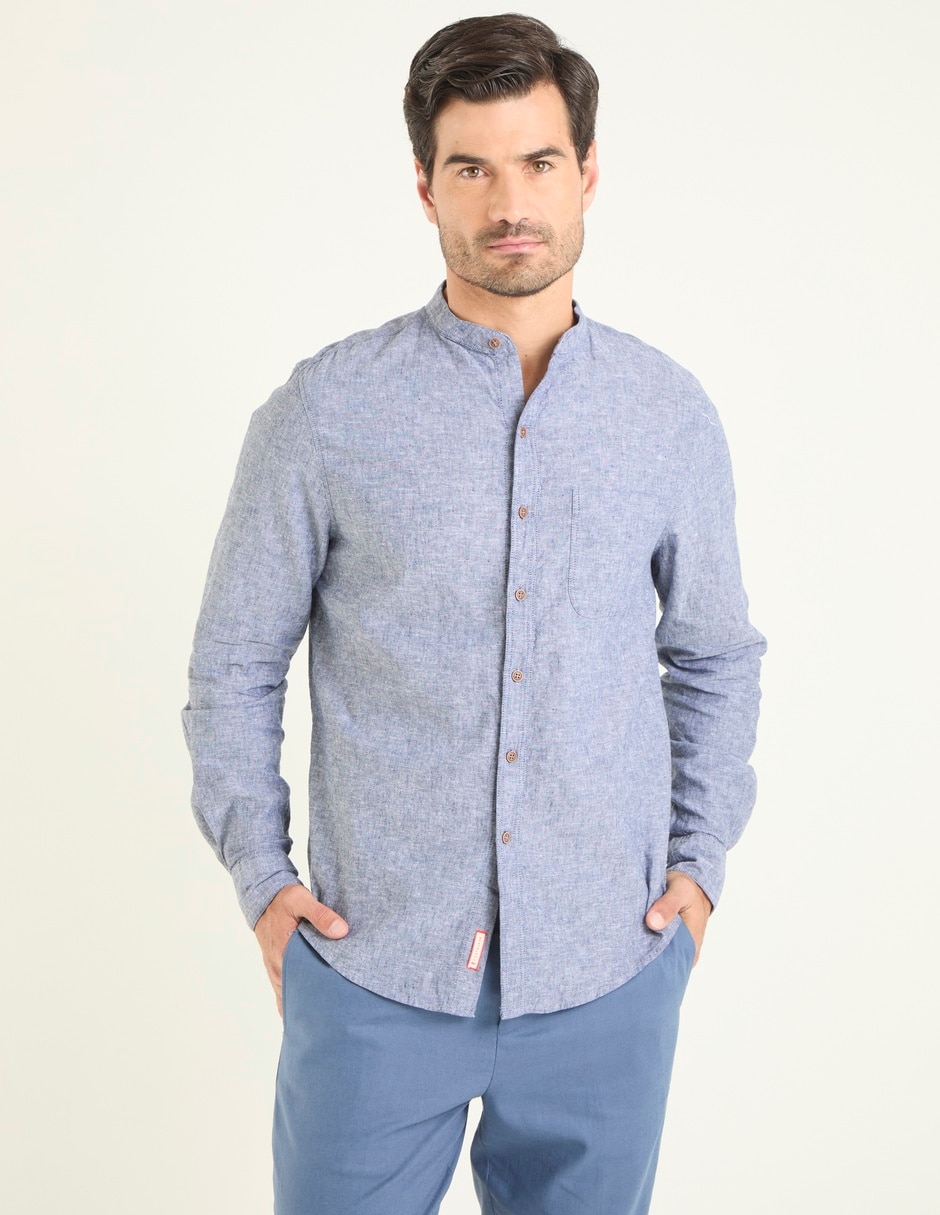 Camisa casual de algodón manga larga para hombre Camisa casual de algodón manga larga para hombre