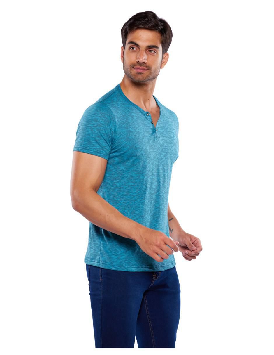 Playera cuello henley para hombre 3