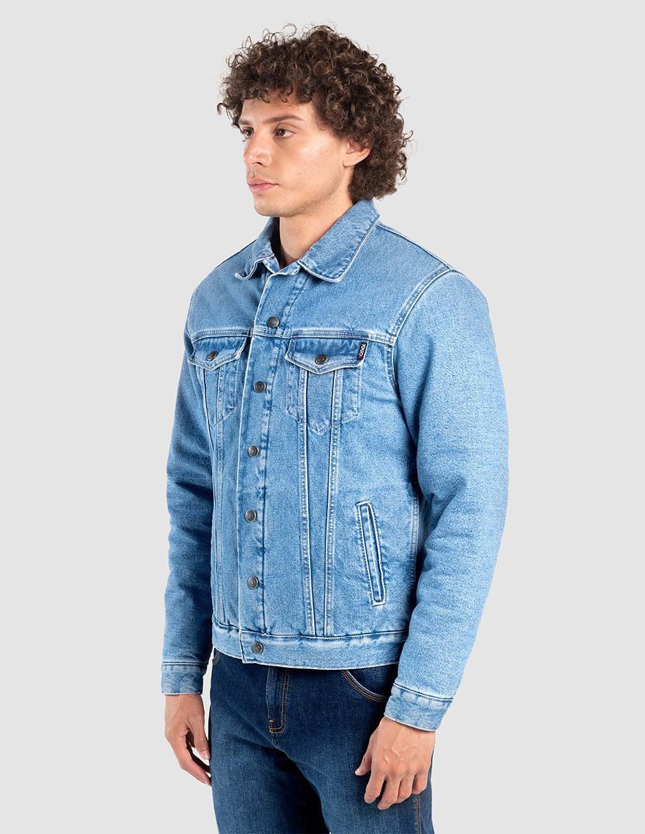 Chamarra denim de mezclilla con bolsillos para hombre 2