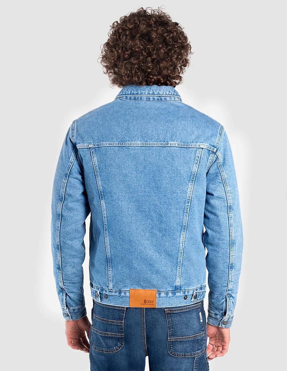 Chamarra denim de mezclilla con bolsillos para hombre 3