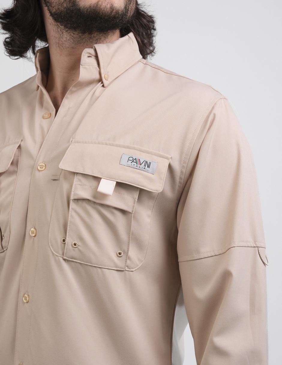 "camisa/sobrecamisa" casual pavini "de" (si aplica) poliéster y algodón "manga" larga "para hombre"