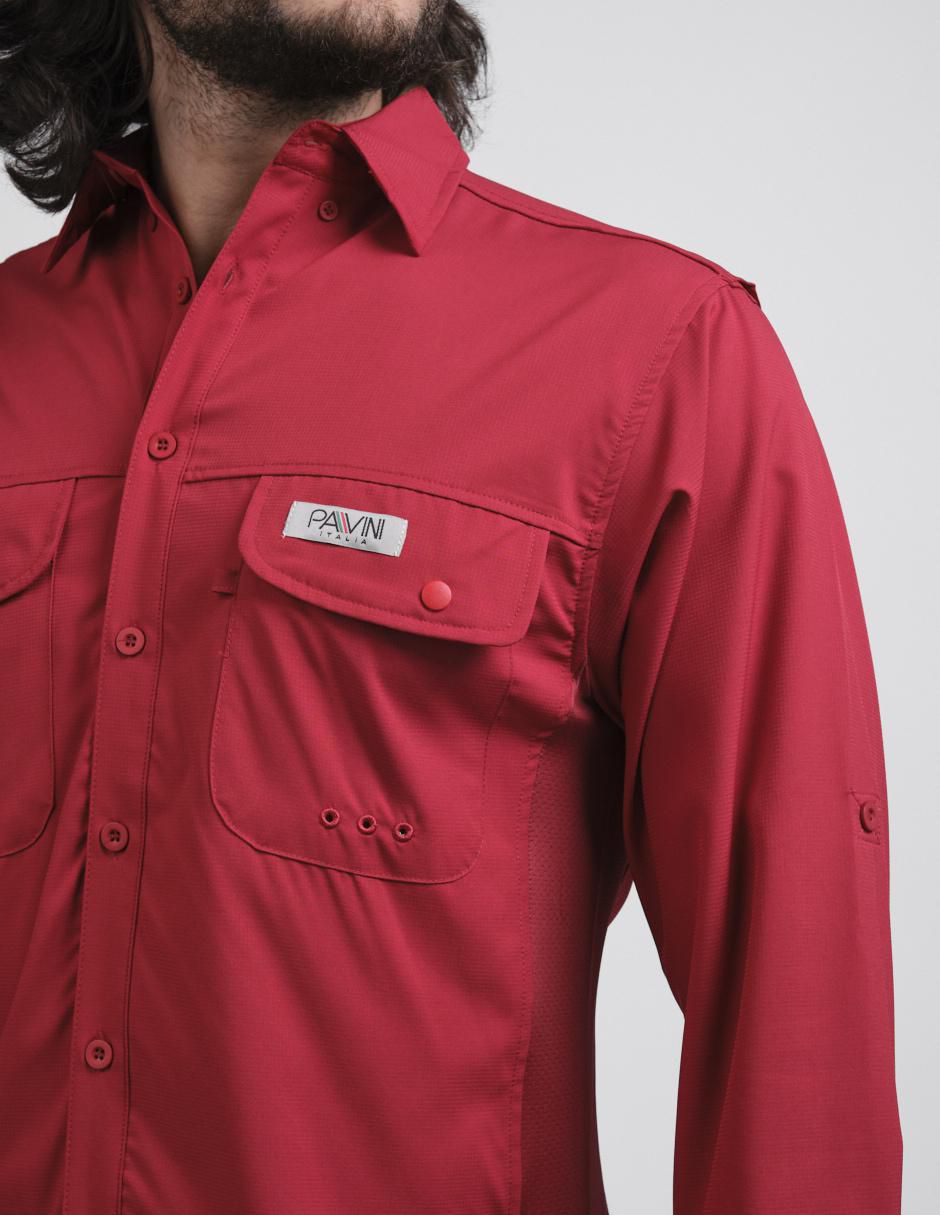 "camisa/sobrecamisa" casual pavini "de" (si aplica) poliéster y algodón "manga" larga "para hombre"