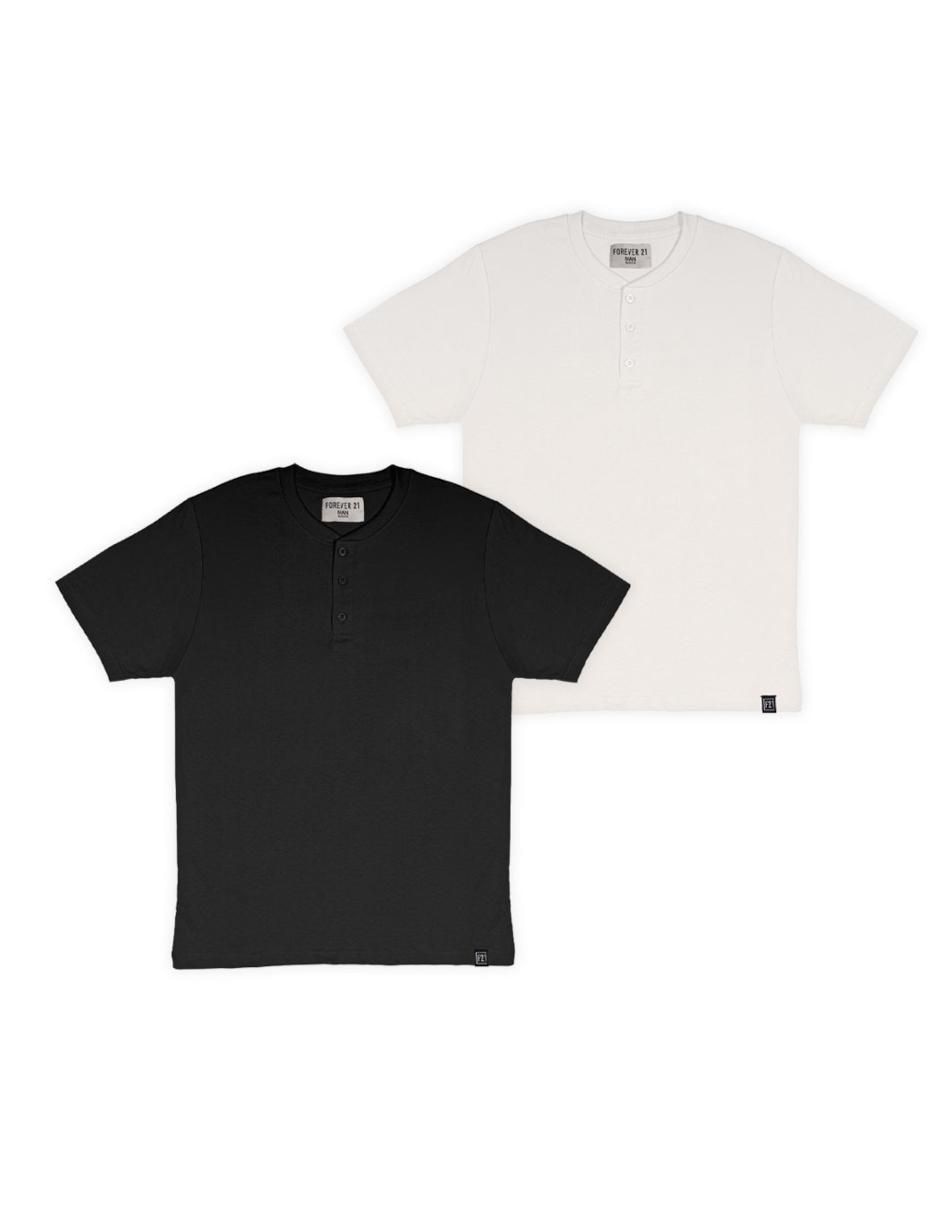 Playera cuello henley para hombre