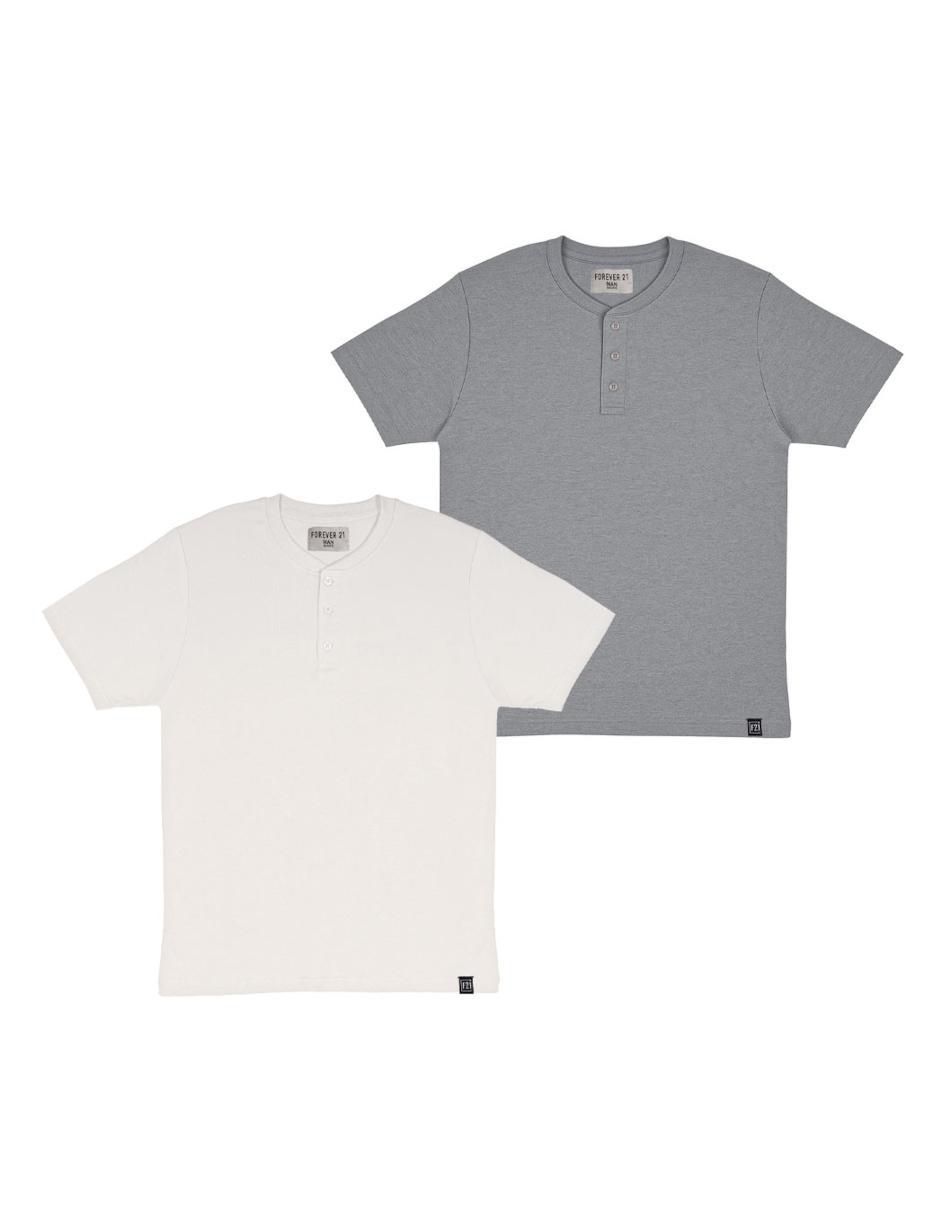 Playera basic cuello henley para hombre Playera basic cuello henley para hombre