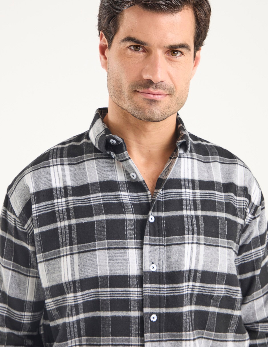 Camisa casual manga larga para hombre 4