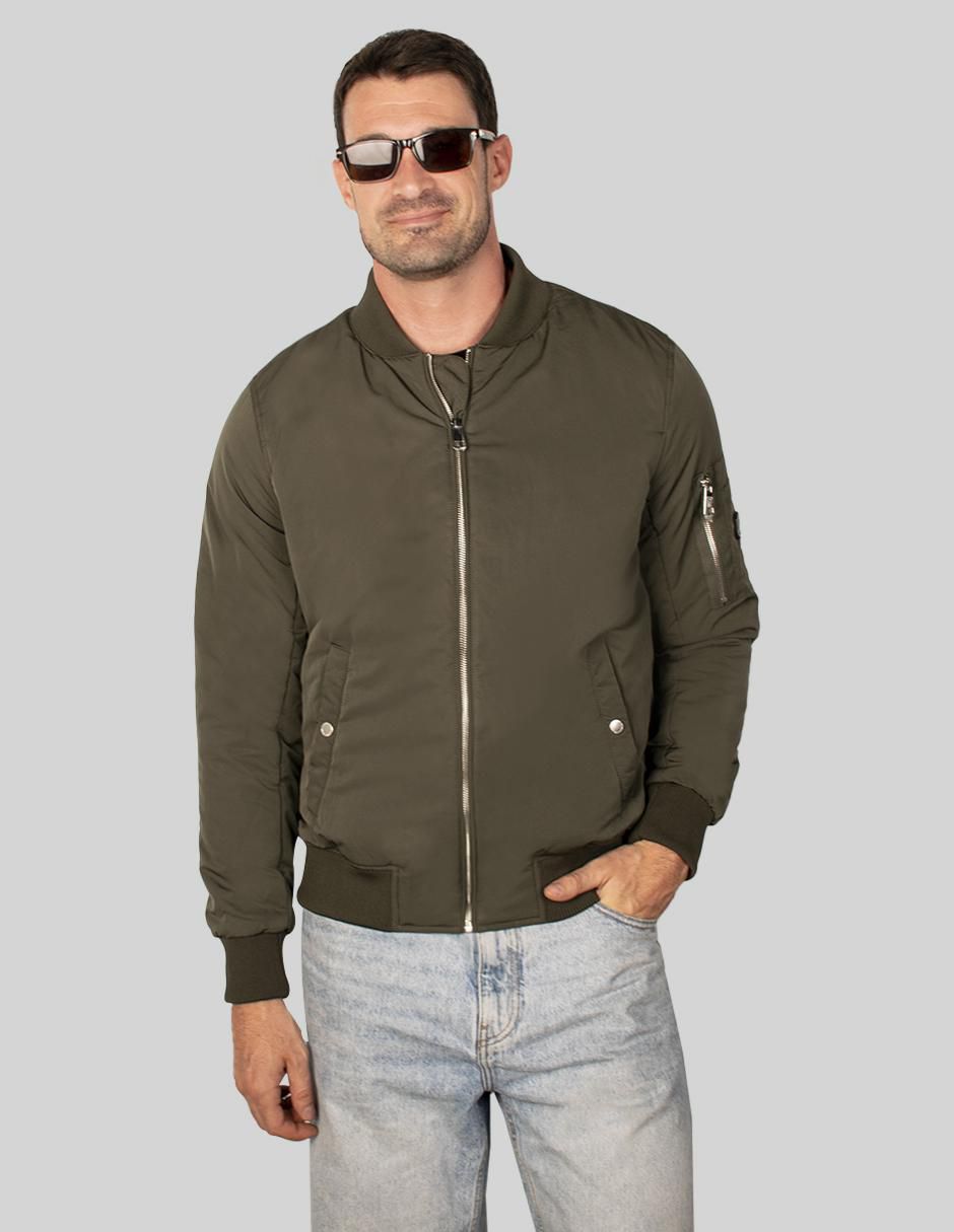 "chamarra" bomber greenlander no "de" poliéster con bolsillos "para hombre"