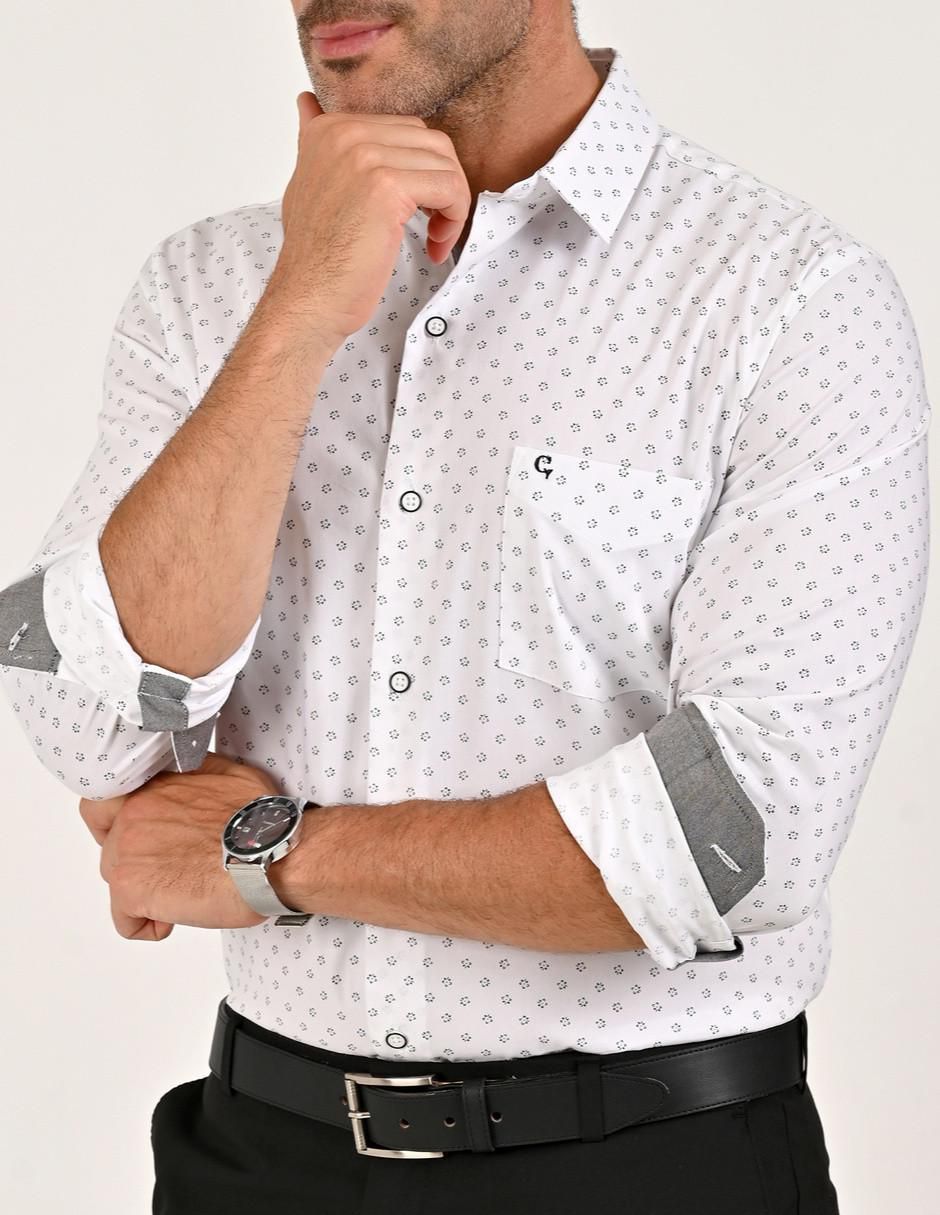 Camisa casual manga larga para hombre 4