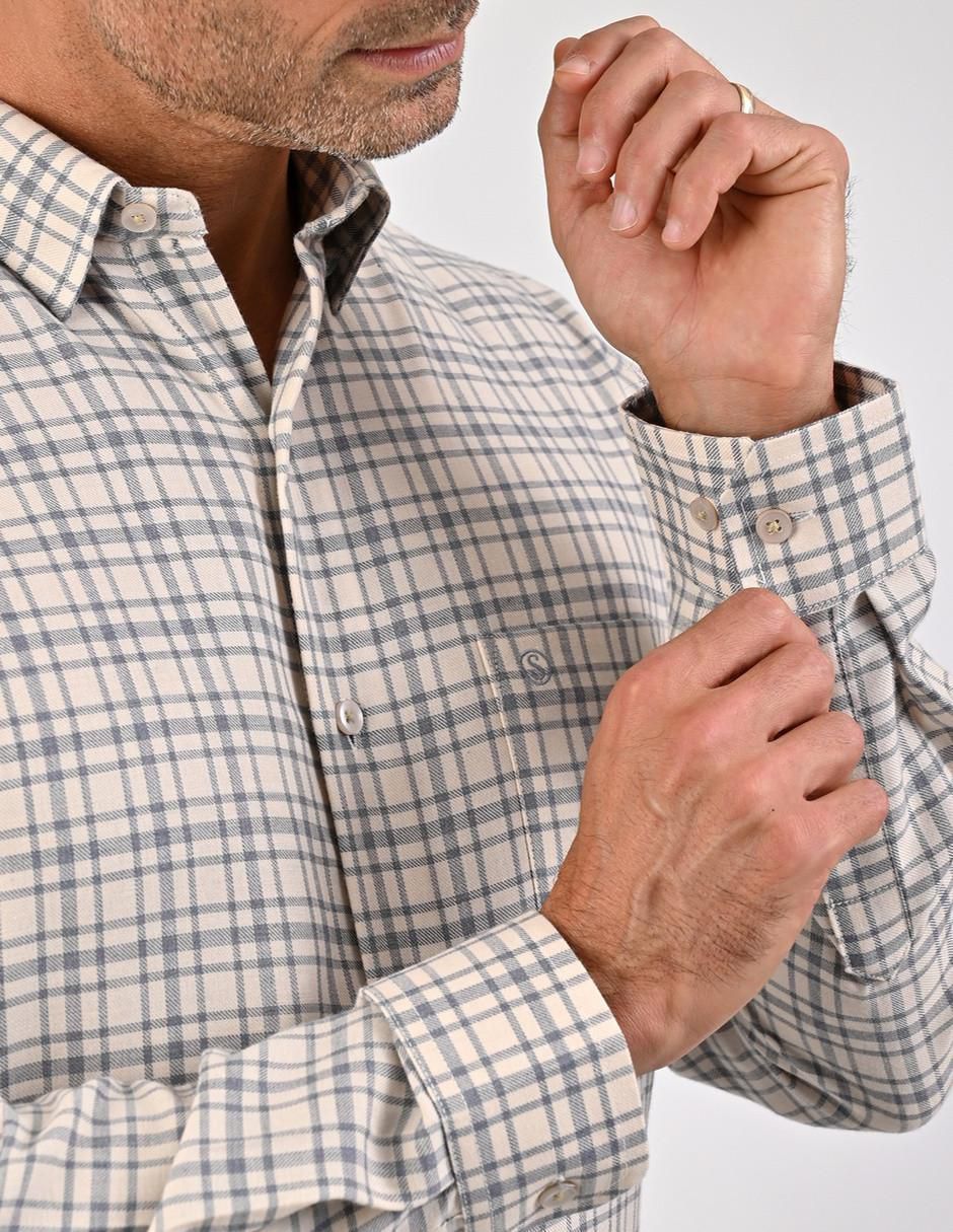 Camisa casual de algodón manga larga para hombre 4