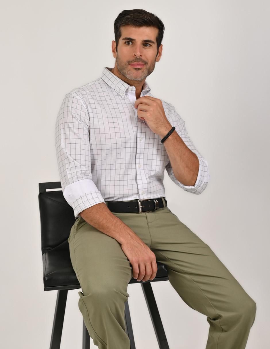 Camisa casual de algodón manga larga para hombre 7