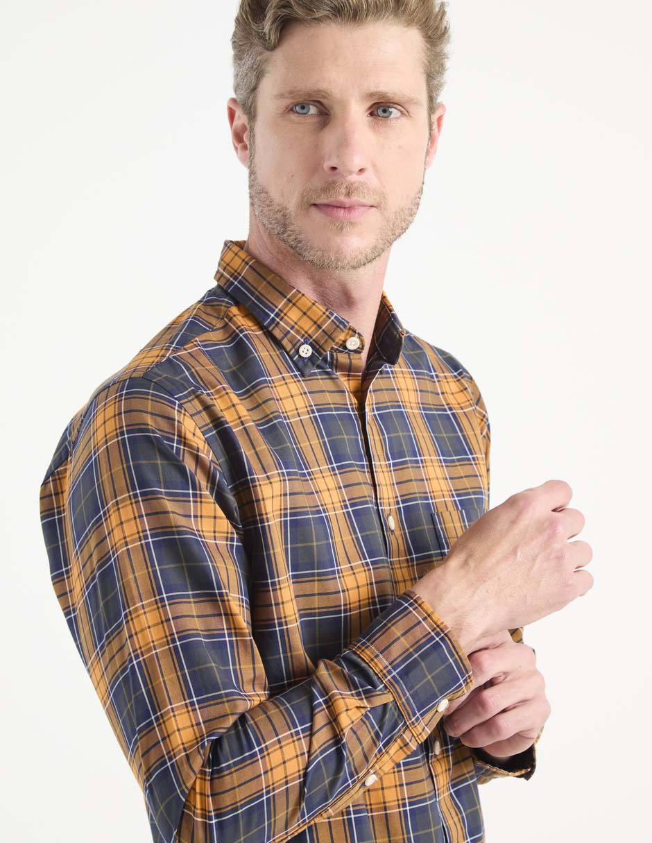 Camisa casual de algodón manga larga para hombre 4