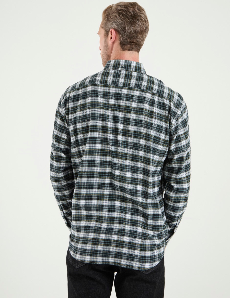 Camisa de franela manga larga para hombre 2