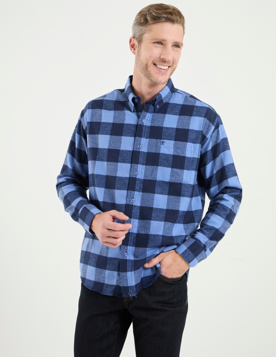 Camisa de franela manga larga para hombre Camisa de franela manga larga para hombre