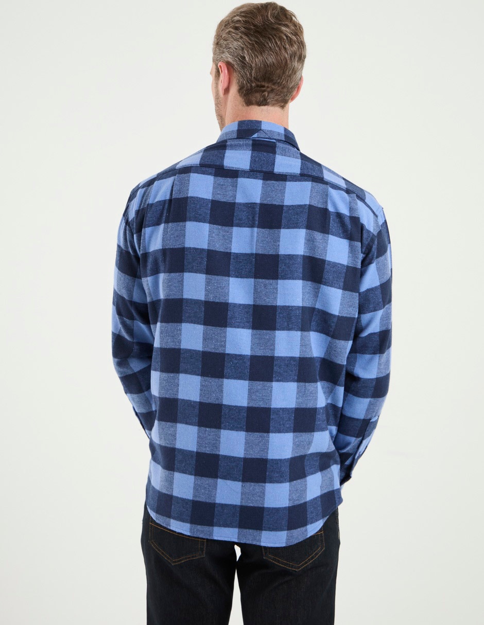 Camisa de franela manga larga para hombre 2