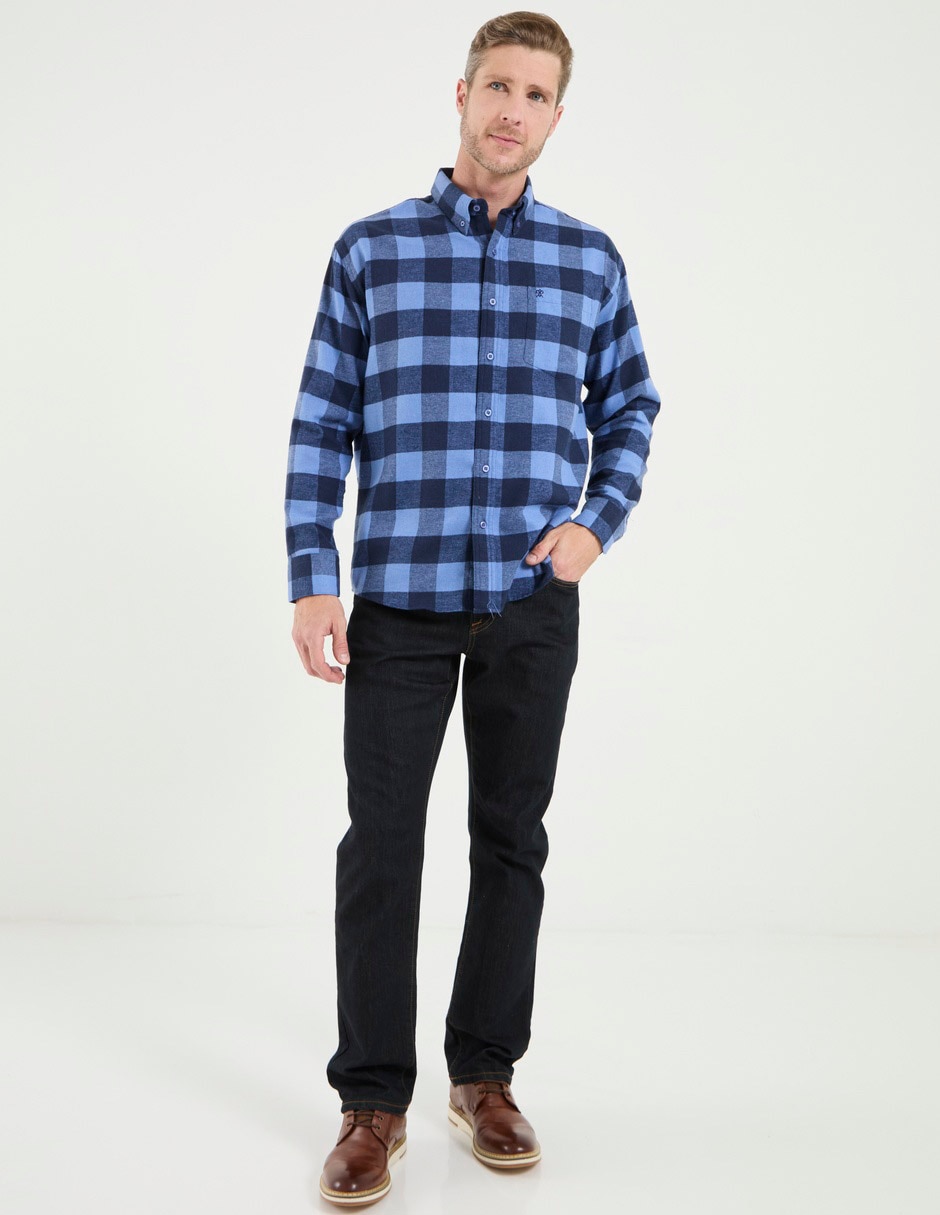 Camisa de franela manga larga para hombre 3