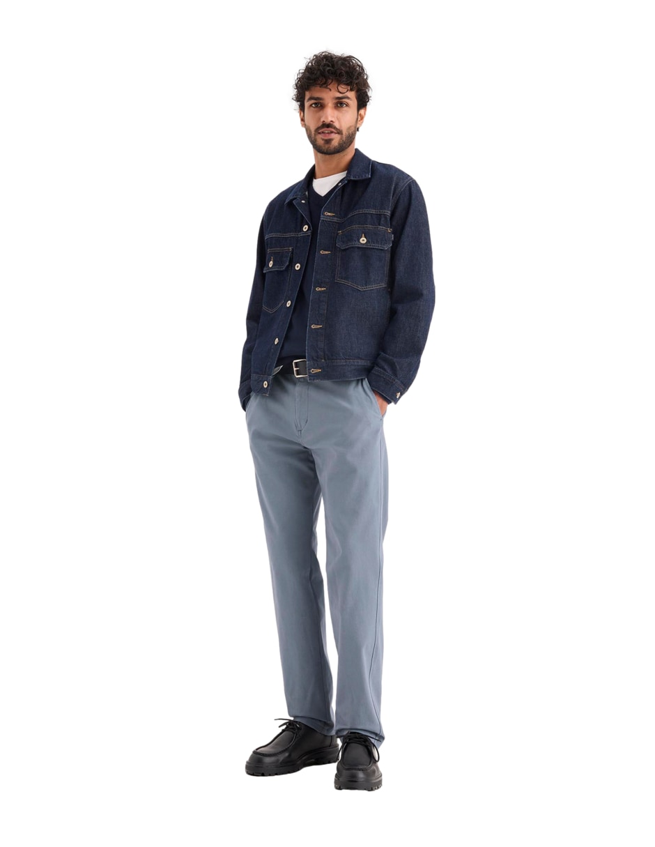 Pantalón casual chino slim de algodón para hombre 1