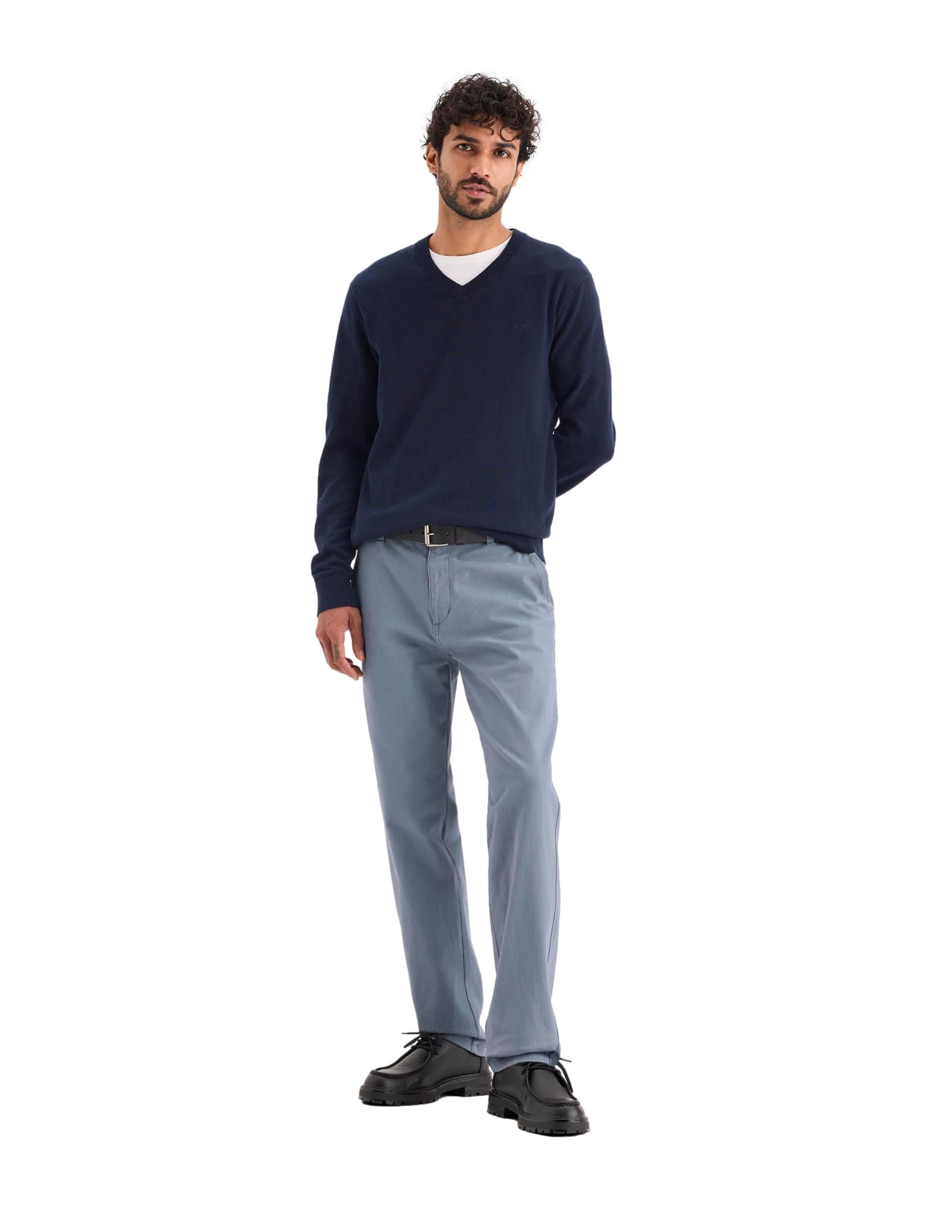 Pantalón casual chino slim de algodón para hombre 5