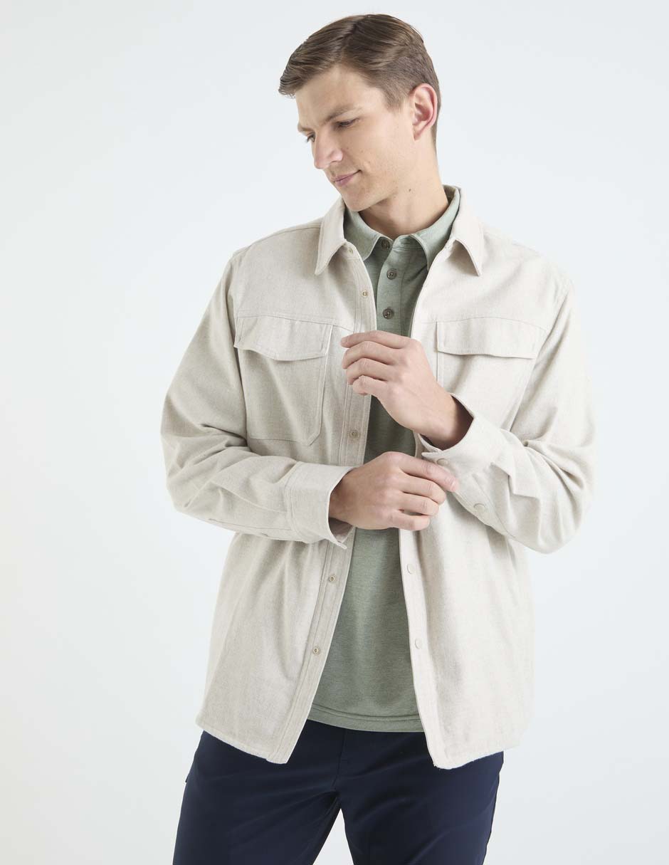 Sobrecamisa casual manga larga para hombre